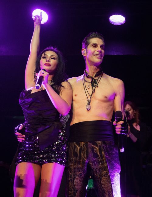 Etty and Perry Farrell perform onstage at The Box Soho on July 26, 2019, in London, England.