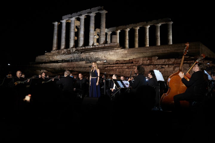 Εγκαίνια του έργου του νέου φωτισμού του ιερού του Ποσειδώνα, στο ακρωτήρι του Σουνίου, Δευτέρα 16 Σεπτεμβρίου 2024.