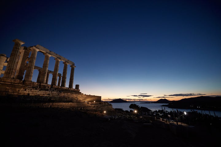 Εγκαίνια του έργου του νέου φωτισμού του ιερού του Ποσειδώνα, στο ακρωτήρι του Σουνίου, Δευτέρα 16 Σεπτεμβρίου 2024.