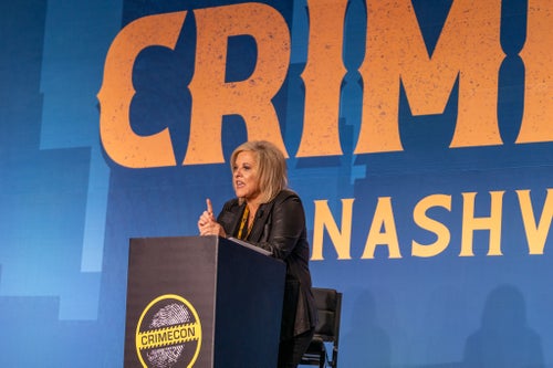 Nancy Grace speaks at CrimeCon 2024 in Nashville.