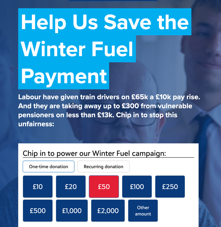 Exclusive: Cash-Strapped Tories Use Winter Fuel Row To Try To Boost Party Funds