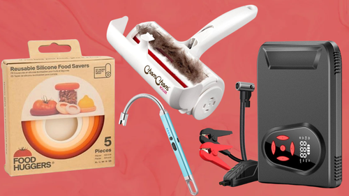 Food Huggers silicone foot caps, ChomChom lint roller,car battery started and electric lighter