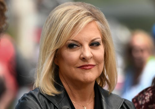 Nancy Grace visits "Extra" at Universal Studios Hollywood on April 23, 2019, in Universal City, California.