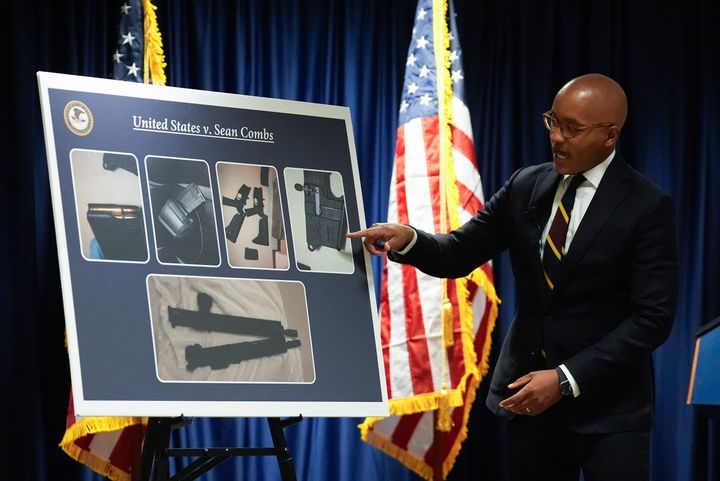 U.S. Attorney Damian Williams speaks about federal sex trafficking and racketeering charges against Sean "Diddy" Combs during a news conference on Sept. 17, 2024, in New York.