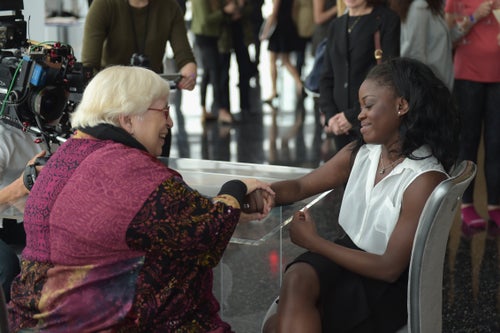 Elaine DePrince, left, with daughter Michaela DePrince in 2017.