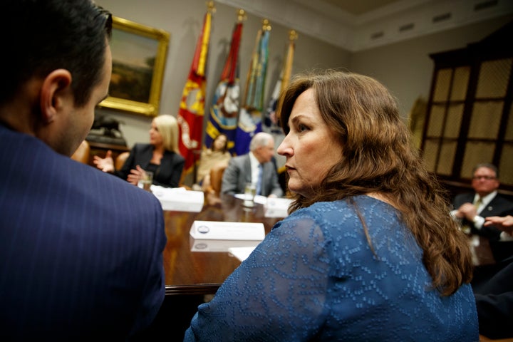 Christine Hunschofsky, then the Democratic mayor of Parkland, Florida, attends a meeting on school safety with officials at the White House on Feb. 22, 2018, in Washington.