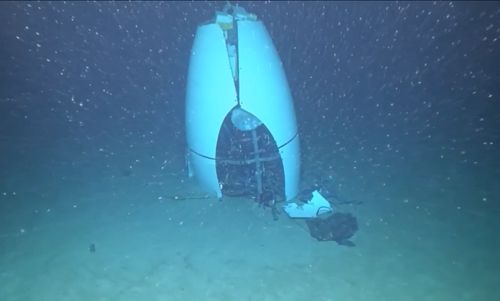 The Titan submersible's detached tail cone.