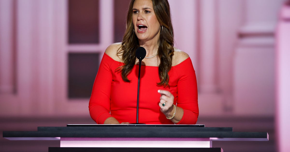 NextImg:Sarah Huckabee Sanders Jabs At Harris For Not Having Biological Children
