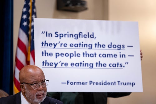 Rep. Bennie Thompson (D-Miss.) attends a hearing on how Republicans' anti-immigrant rhetoric poses a danger to communities while the GOP hampers solutions for border security, on Wednesday, Sept. 18, 2024 in Washington.