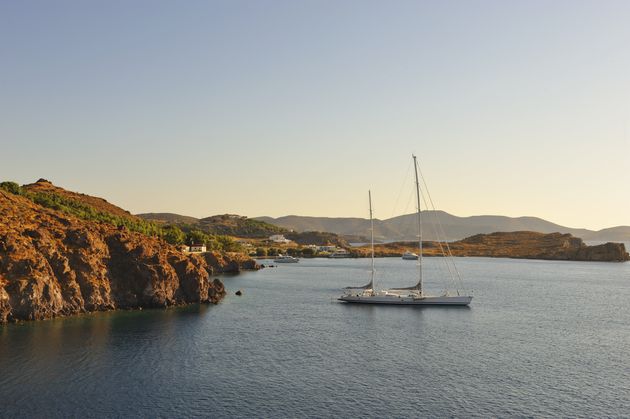 Πλοίο κοντά στους Λειψούς το απόγευμα