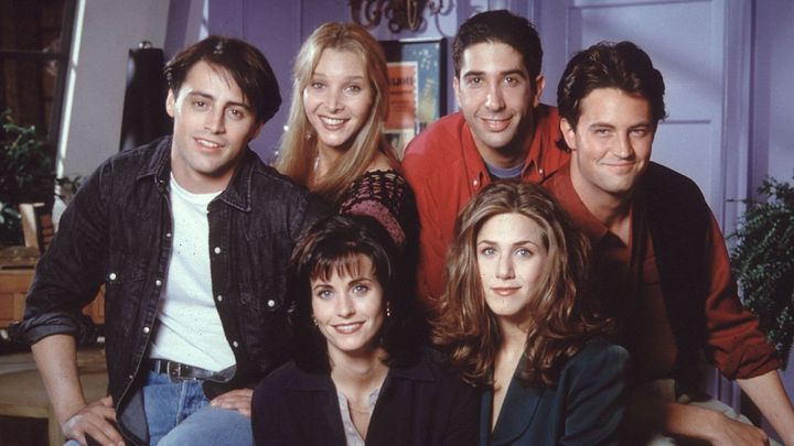 The cast of Friends pictured in the early years of the show