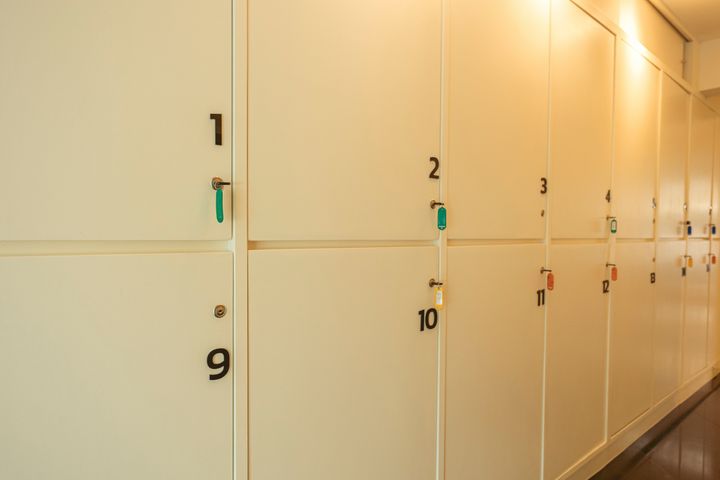 Empty locker room of hotel.