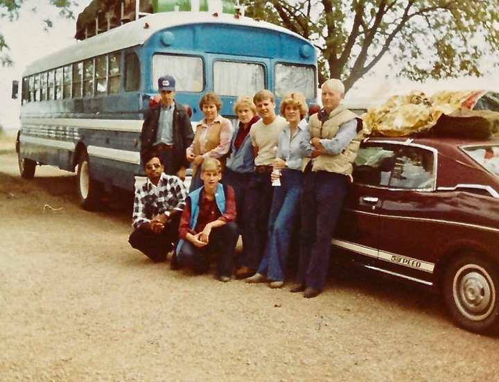 The author’s parents, younger siblings and family friends on the day her family left for Alaska (1980).