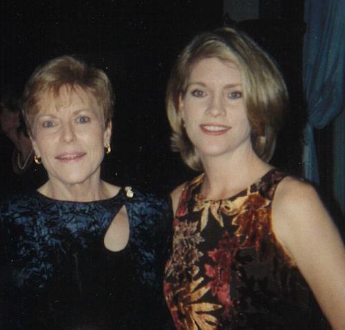 The author and her mother at family wedding (1999).
