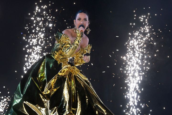 Katy Perry performing at King Charles' coronation last year