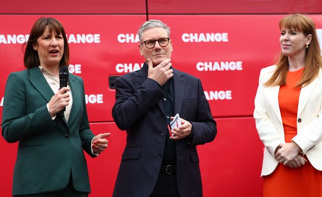 Keir Starmer with Angela Rayner and Rachel Reeves during the general election.