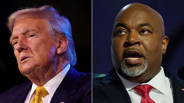 Donald Trump, left, and Mark Robinson