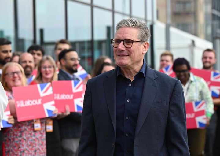 Keir Starmer arrives ahead of the Labour Party conference in Liverpool.