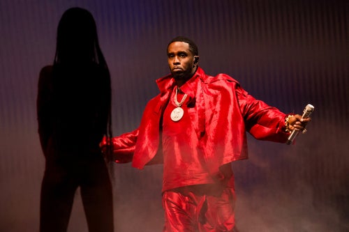 Combs performs onstage at the 2023 MTV Video Music Awards. In a resurfaced interview from 2002, he joked about needing to put "locks on the doors" during his infamous parties.