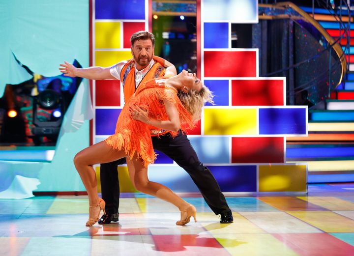 Nick Knowles and Luba Mushtuk performing together on Saturday night