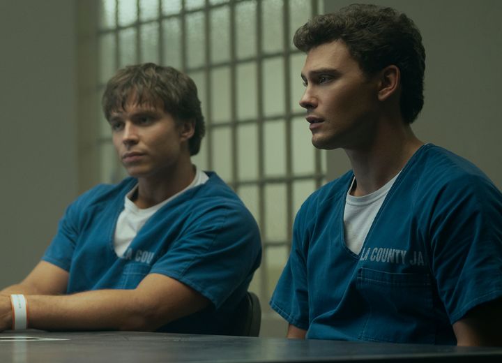 (L-R) Nicholas Chavez as Lyle Menendez and Cooper Koch as Erik Menendez in Netflix's Monsters