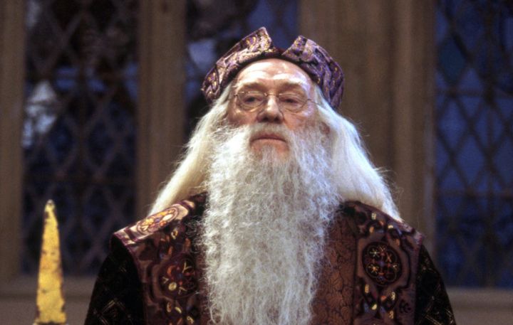 Richard Harris in character as Albus Dumbledore