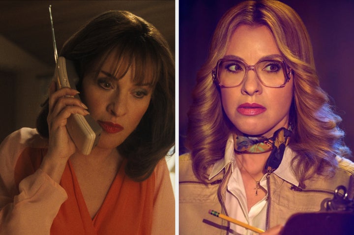 Leslie Grossman in Monsters (left) and American Horror Story: 1984 (right)