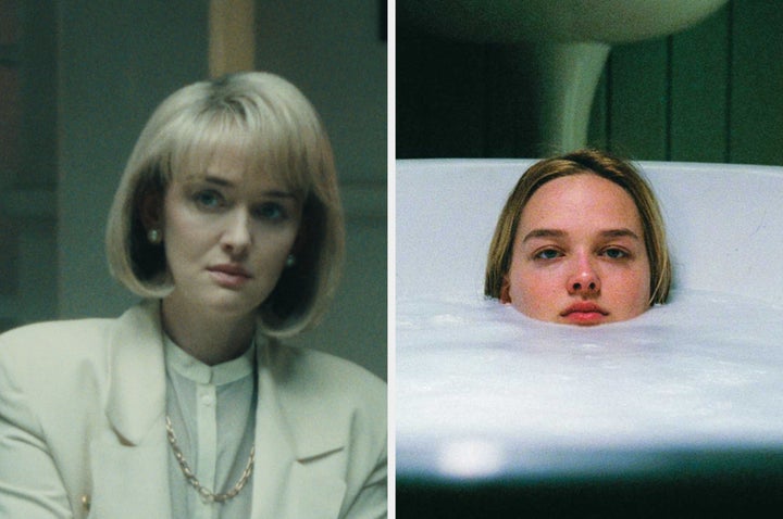 Jess Weixler en Monstruos (izquierda) y Dientes (derecha)