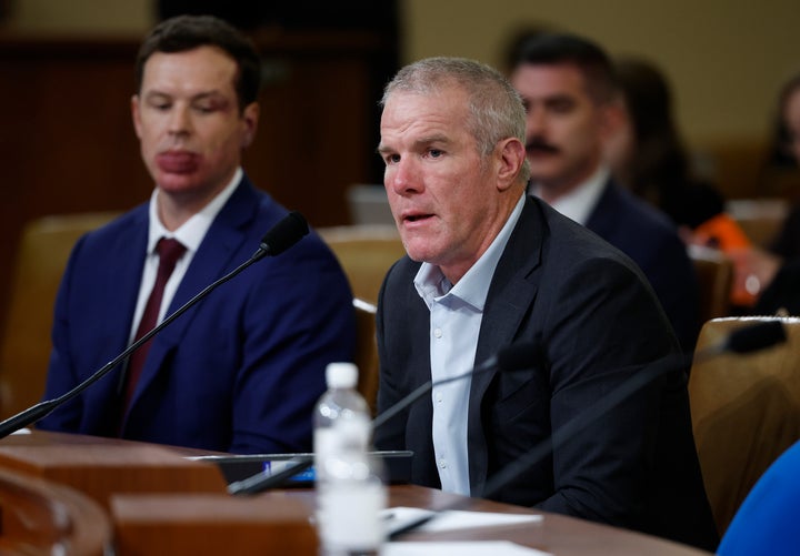 Former NFL quarterback Brett Favre testifies before the House Ways and Means Committee on September 24, 2024. Before announcing his Parkinson's diagnosis at the hearing, he spoke about the NFL "Taboo" on the topic of concussions in a new interview.