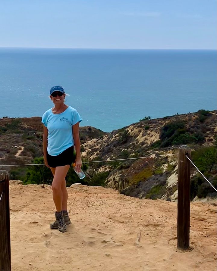 The author hikes an oceanfront trail on a good day in July 2022.