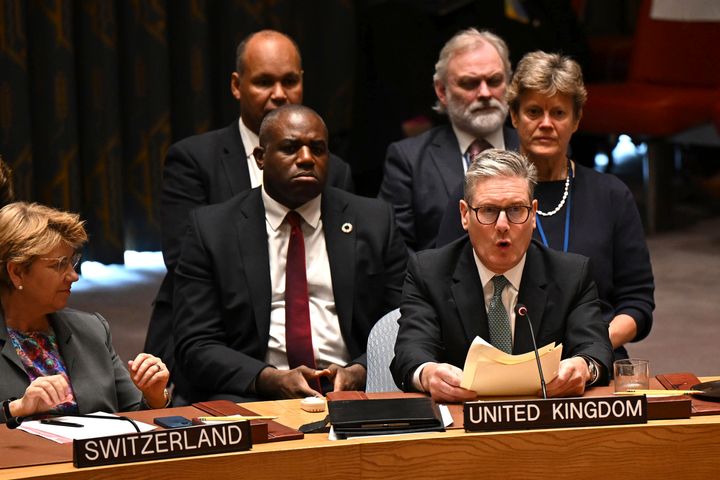 Keir Starmer addressing the UN Security Council.