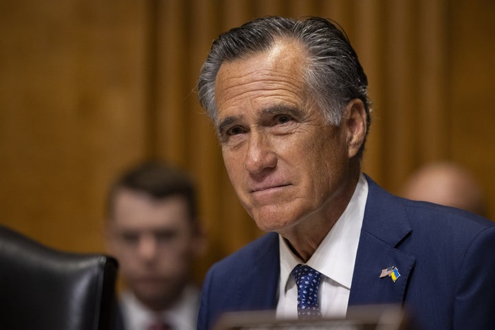 Sen. Mitt Romney (R-Utah) speaks during Secretary of State Antony Blinken's testimony before the Senate Foreign Relations Committee in Washington on May 21, 2024.