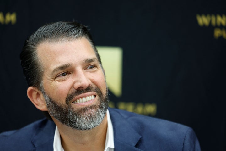 Donald Trump Jr. signs books on June 15, 2024, at Huntington Place Convention Center in Detroit.