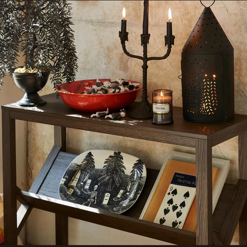 A cemetery-themed serving platter from John Derian's Halloween collection