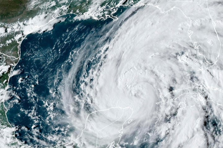 This GOES-16 GeoColor satellite image taken at 5:51 p.m. EDT, provided by National Oceanic and Atmospheric Administration (NOAA), shows Hurricane Helene in the Gulf of Mexico on Wednesday, Sept. 25.