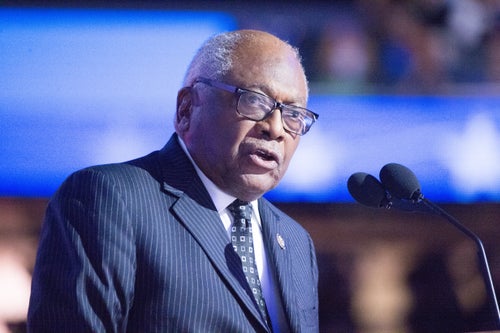 Rep. James Clyburn (D-S.C.), seen here speaking during the 2024 Democratic National Convention in Chicago, is one of the most influential Democrats in the country.
