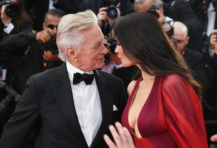 Michael Douglas, left, and Catherine Zeta-Jones are photographed together on May 16, 2023, in Cannes, France.