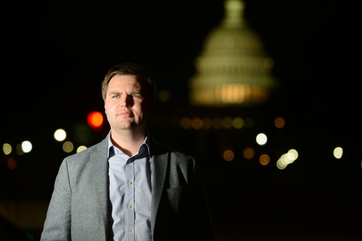 JD Vance poses in front of the U.S. Capitol in January 2017, right as the attention on "Hillbilly Elegy," his bestselling memoir, was turning him into a national political figure.