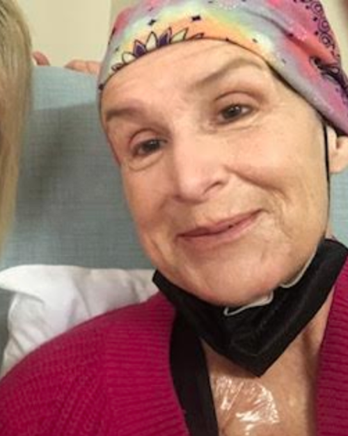 The author receiving chemotherapy on Jan. 24, 2024.
