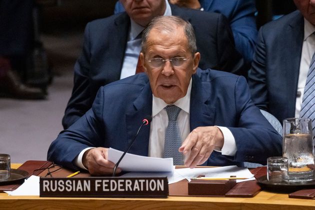 Russian Foreign Minister Sergei Lavrov speaks during a Security Council meeting at United Nations headquarters, Friday, Sep. 27, 2024.