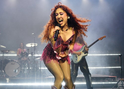 Chappell Roan performs during her Midwest Princess tour on Sept. 21 at the Brixton Academy in London.