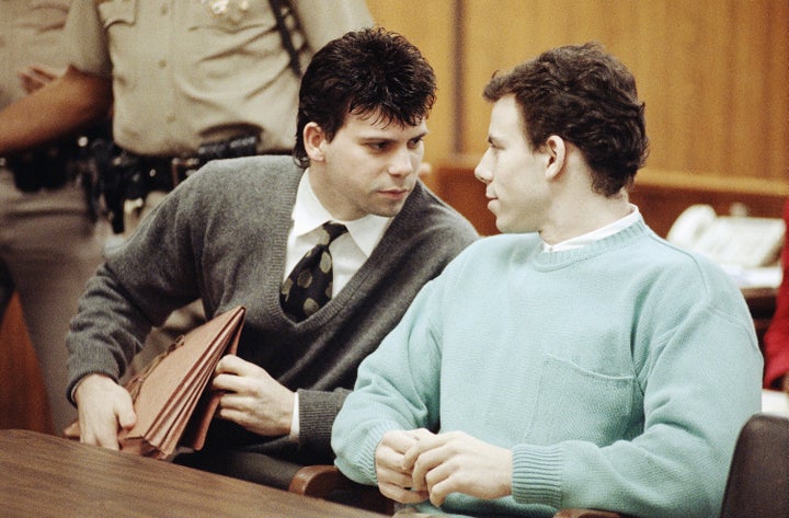 Lyle and Erik Menéndez in court in April 1991