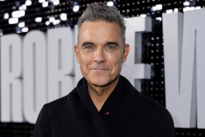 Robbie Williams as we're more used to seeing him