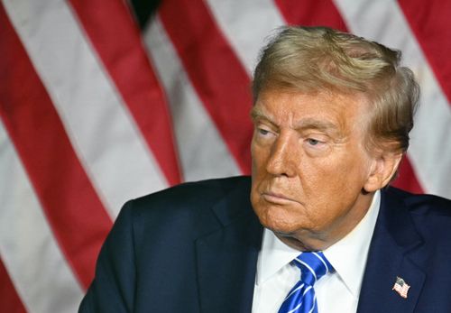 Former U.S. President and Republican presidential candidate Donald Trump is seen taking questions at a campaign event in Milwaukee, Wisconsin, on Tuesday.