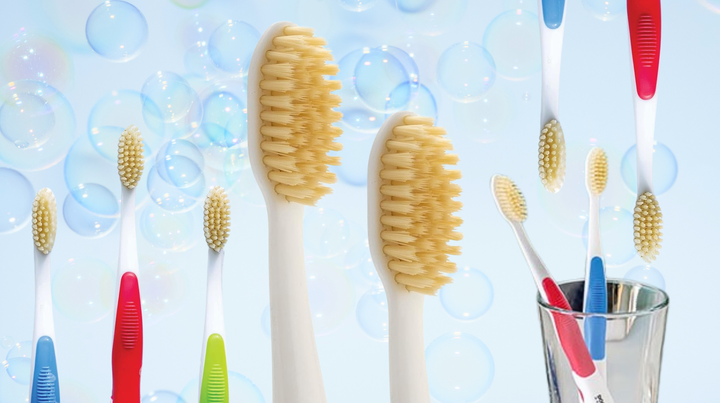 The Dr. Plotkas Mouthwatchers flossing toothbrushes from Amazon.