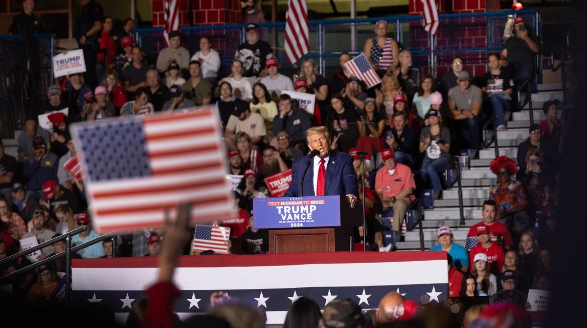 Donald Trump Holds Campaign Rally In Saginaw, Michigan