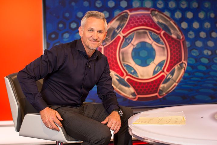 Gary Lineker in the Match Of The Day studio in 2018