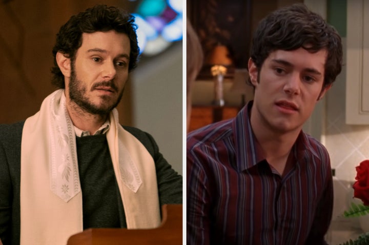 Adam Brody in Nobody Wants This (left) and The O.C. (right)