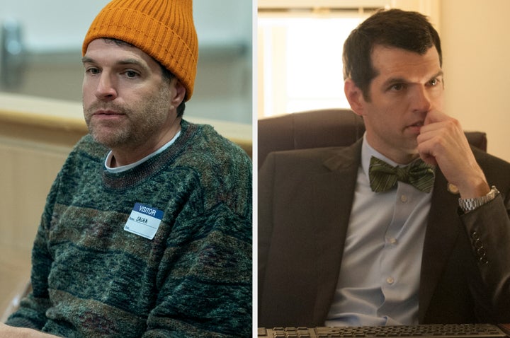 Timothy Simons in Nobody Wants This (left) and Veep (right)