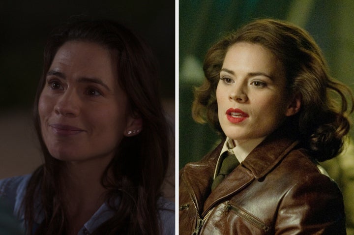 Hayley Atwell in Hearstopper (left) and Captain America: The First Avenger (right)